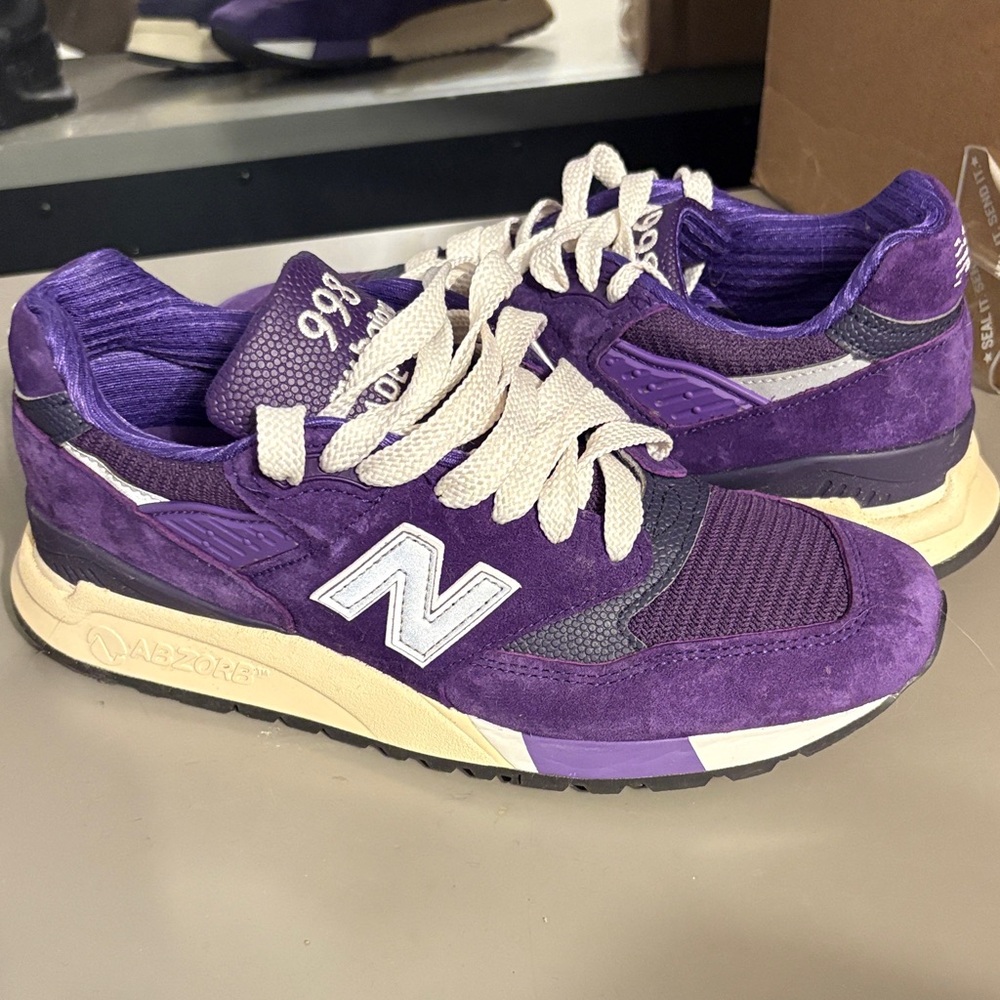 New Balance Purple and Cream Sneakers